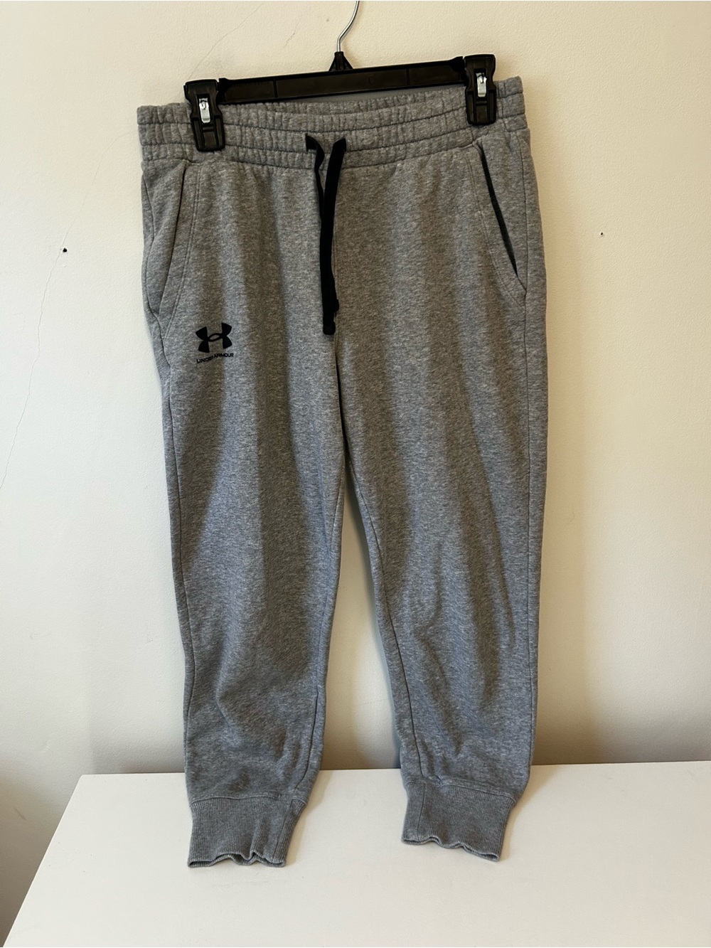 Under Armour Heather Gray Jogger Pants with Black Accents
